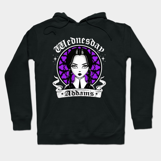 Goth Wednesday Addams Hoodie by Gothic Rose